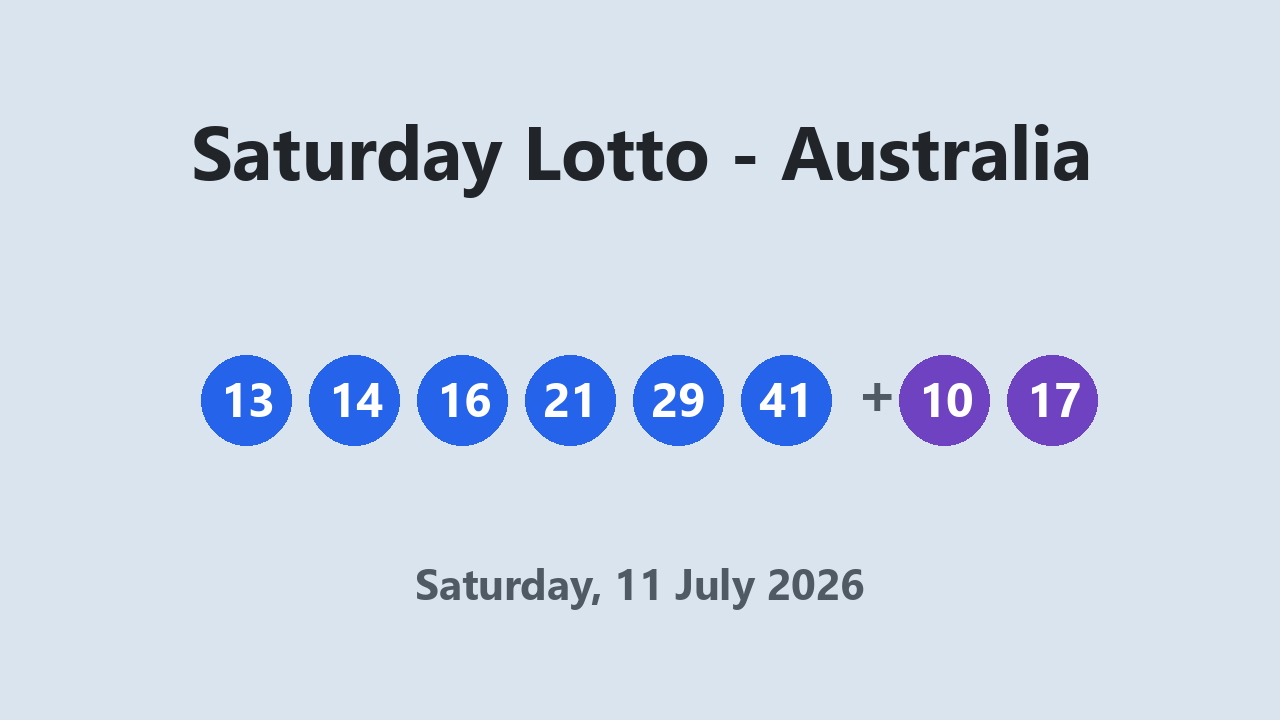Saturday Lotto results 11 July 2026