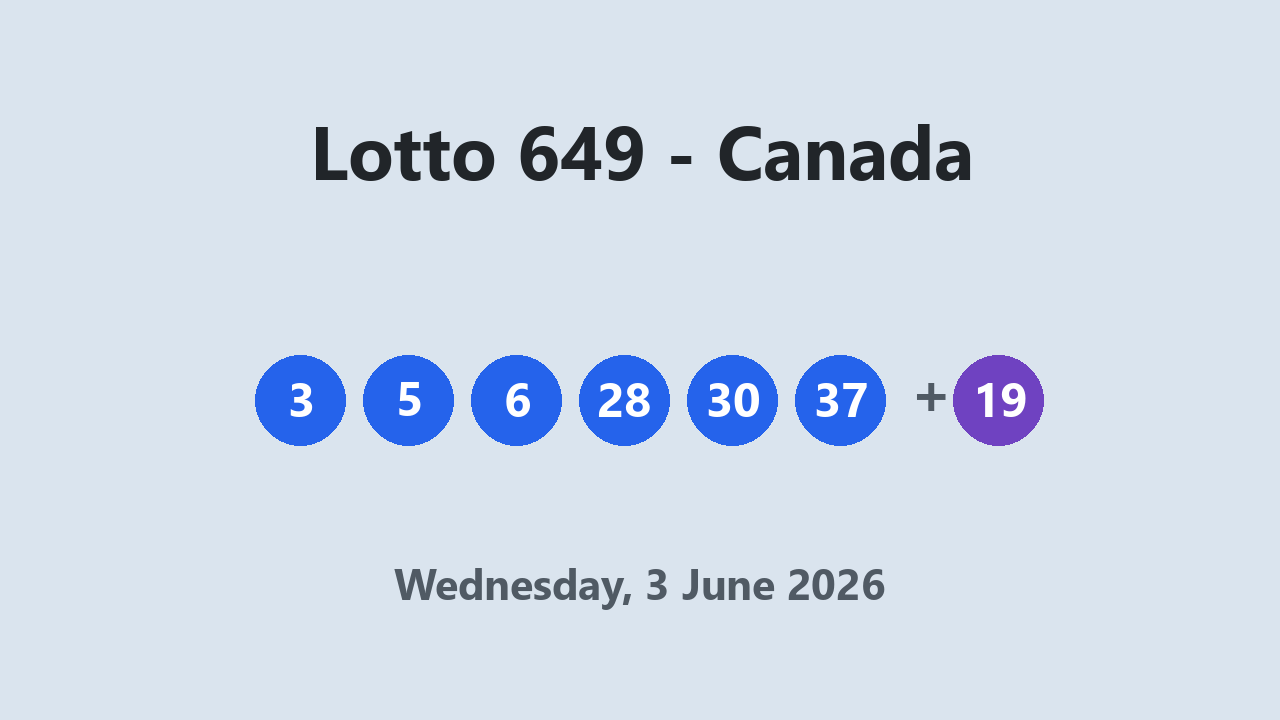 Lotto 649 results 3 June 2026