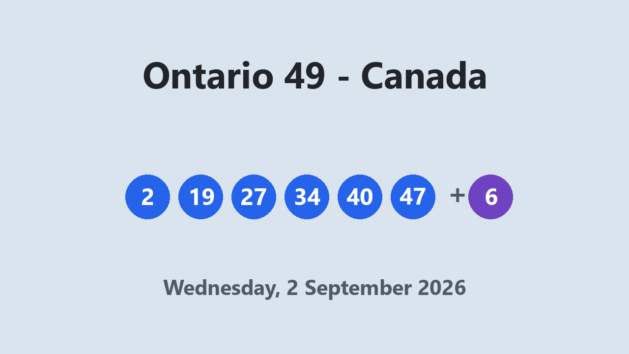 Ontario 49 results 2 September 2026