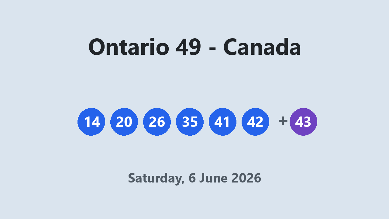 Ontario 49 results 6 June 2026