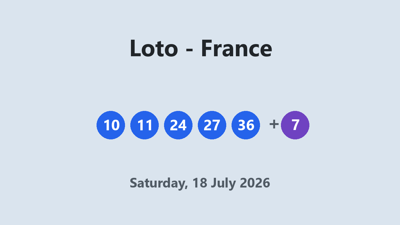Loto results 18 July 2026