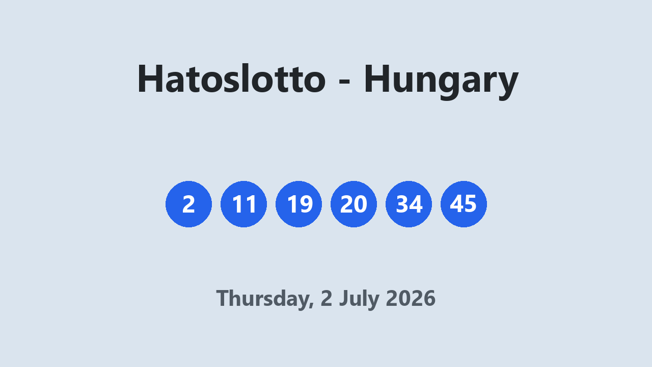 Hatoslotto results 2 July 2026