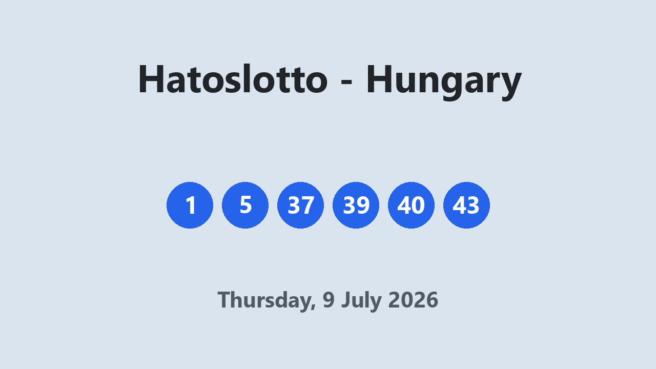 Hatoslotto results 9 July 2026