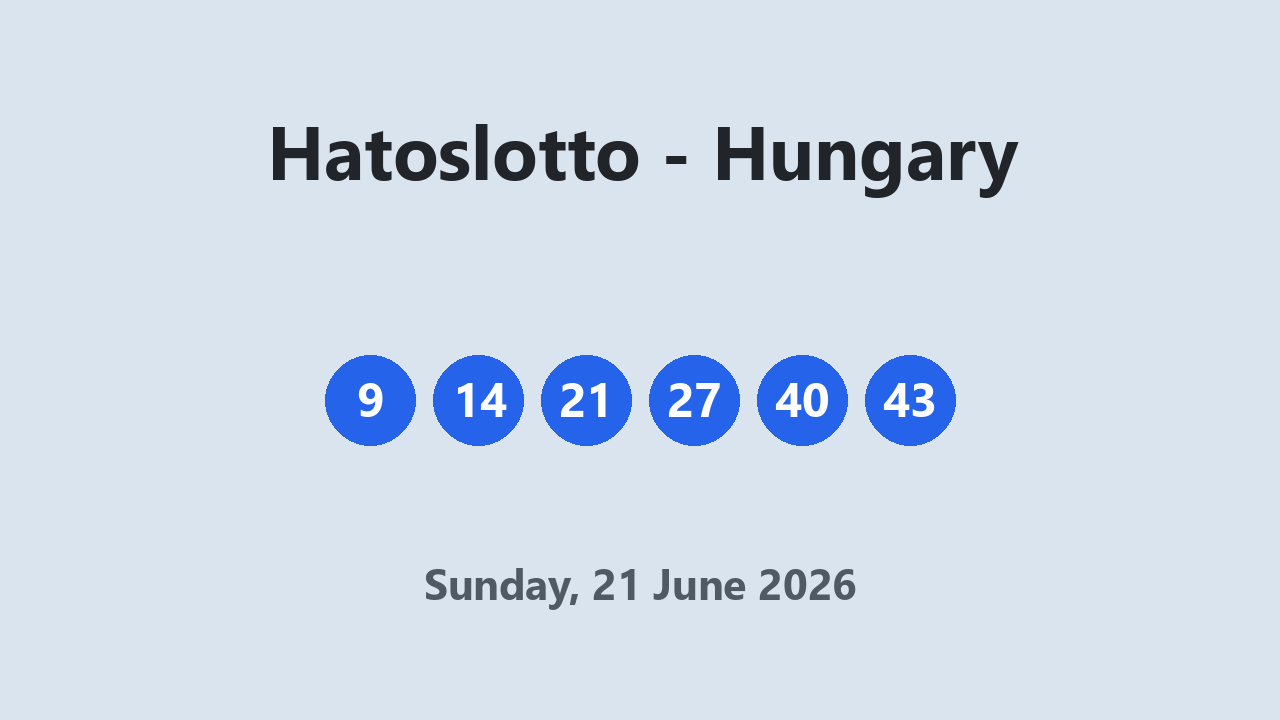 Hatoslotto results 21 June 2026
