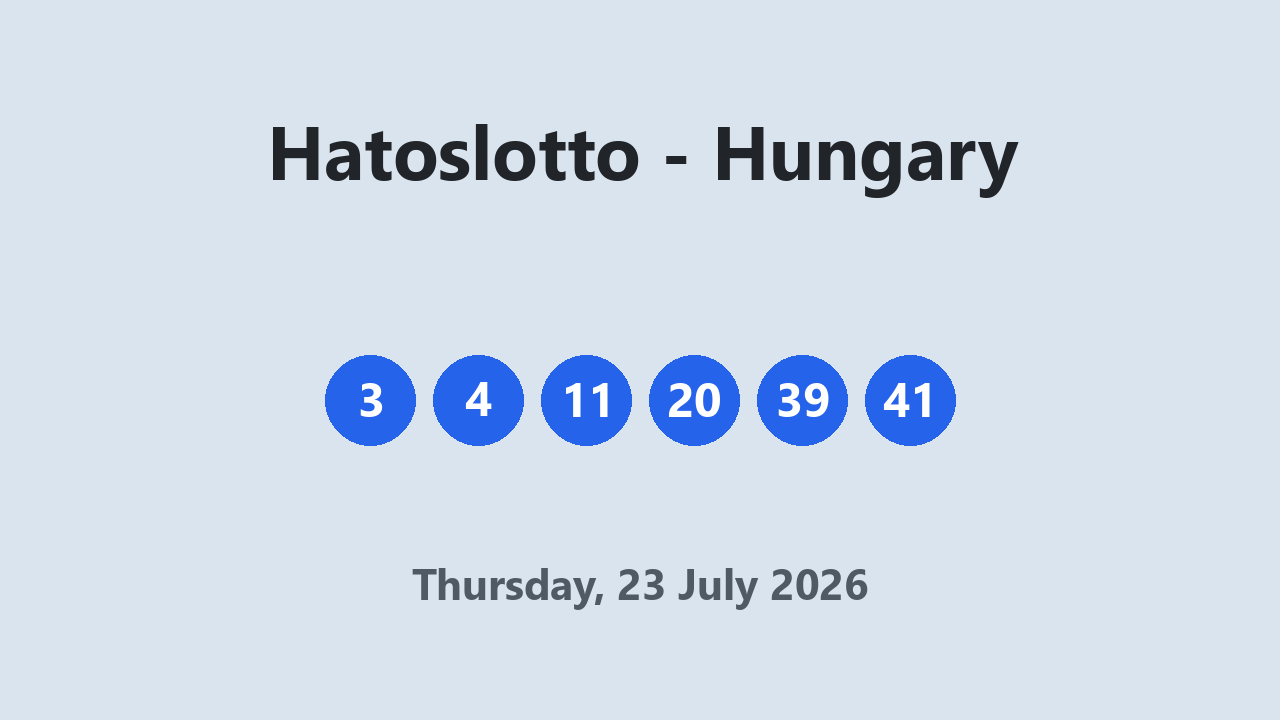 Hatoslotto results 23 July 2026