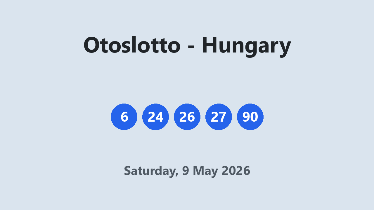 Otoslotto results 9 May 2026