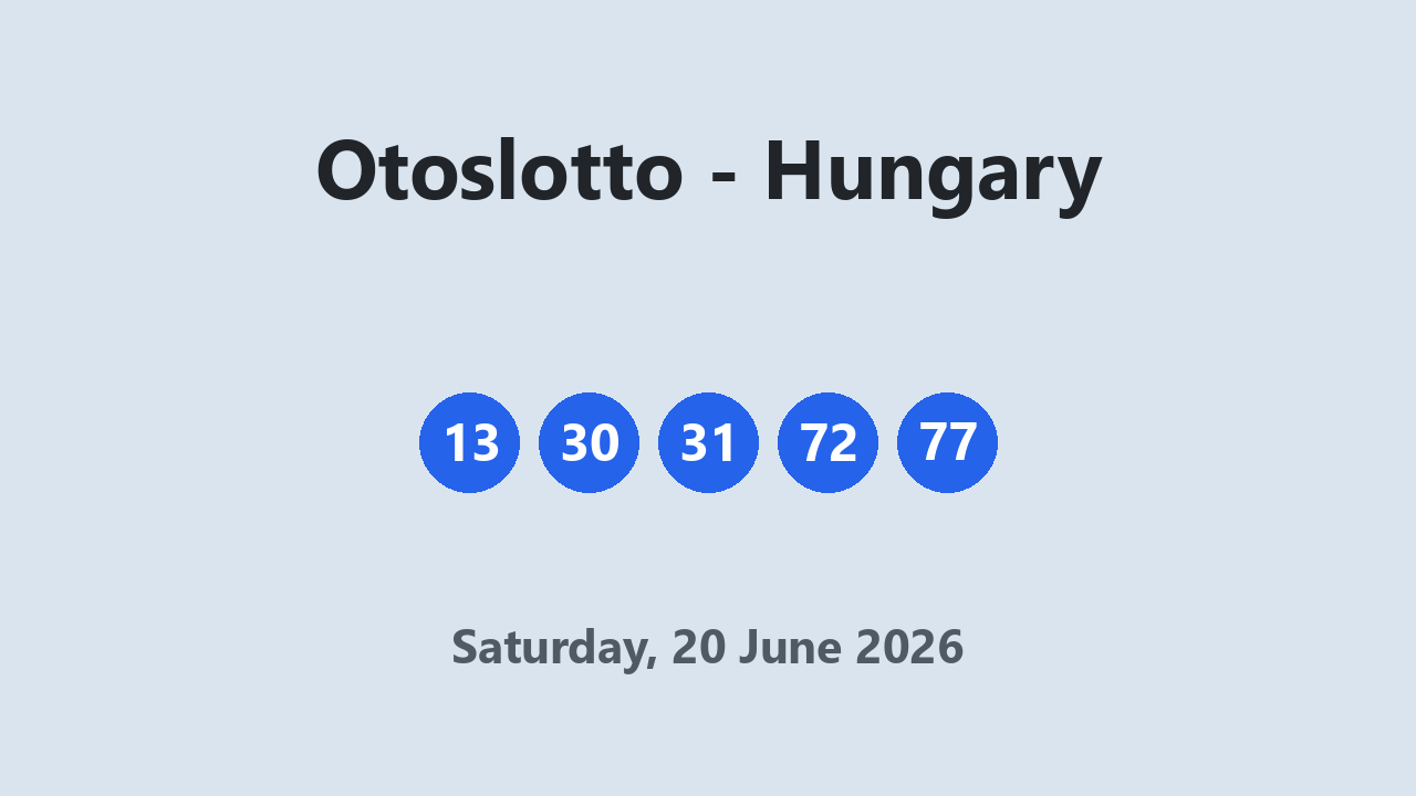 Otoslotto results 20 June 2026