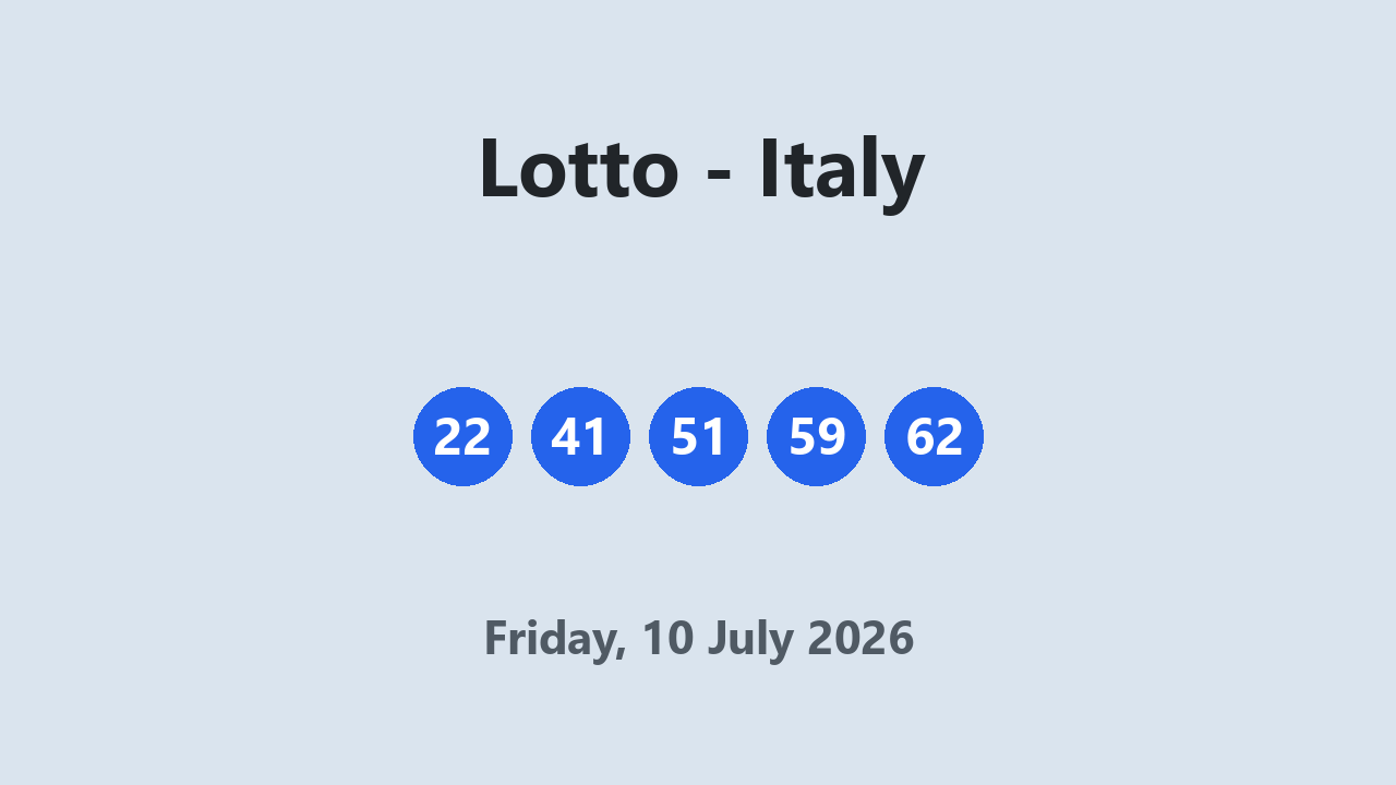 Lotto results 10 July 2026