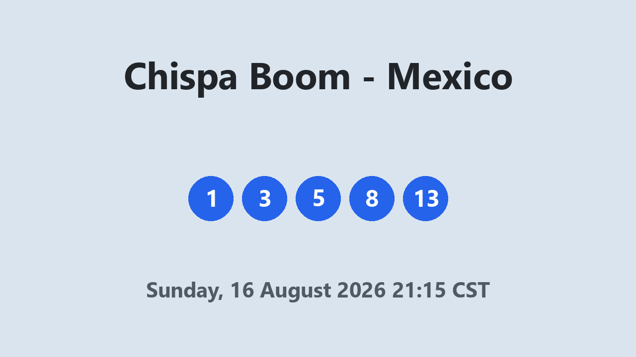 Chispa Boom results 16 August 2026 21:15 CST