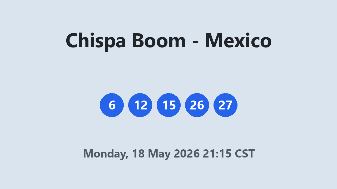 Chispa Boom results 18 May 2026 21:15 CST