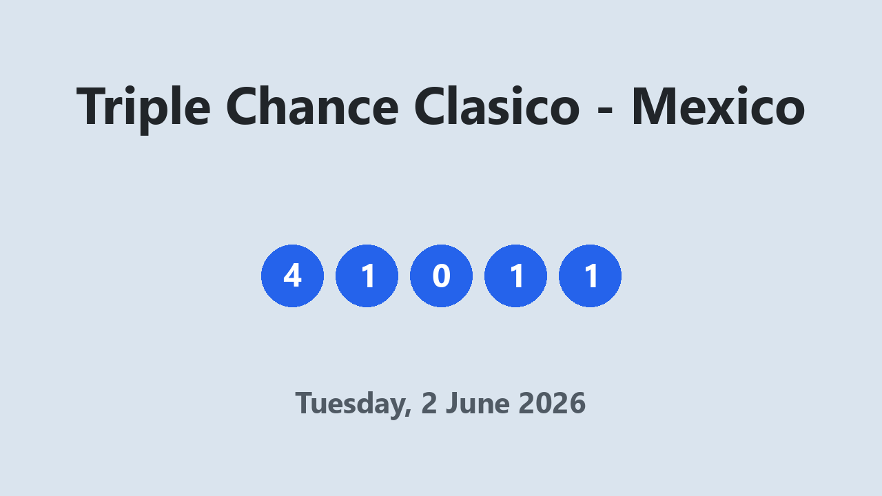 Triple Chance Clasico results 2 June 2026