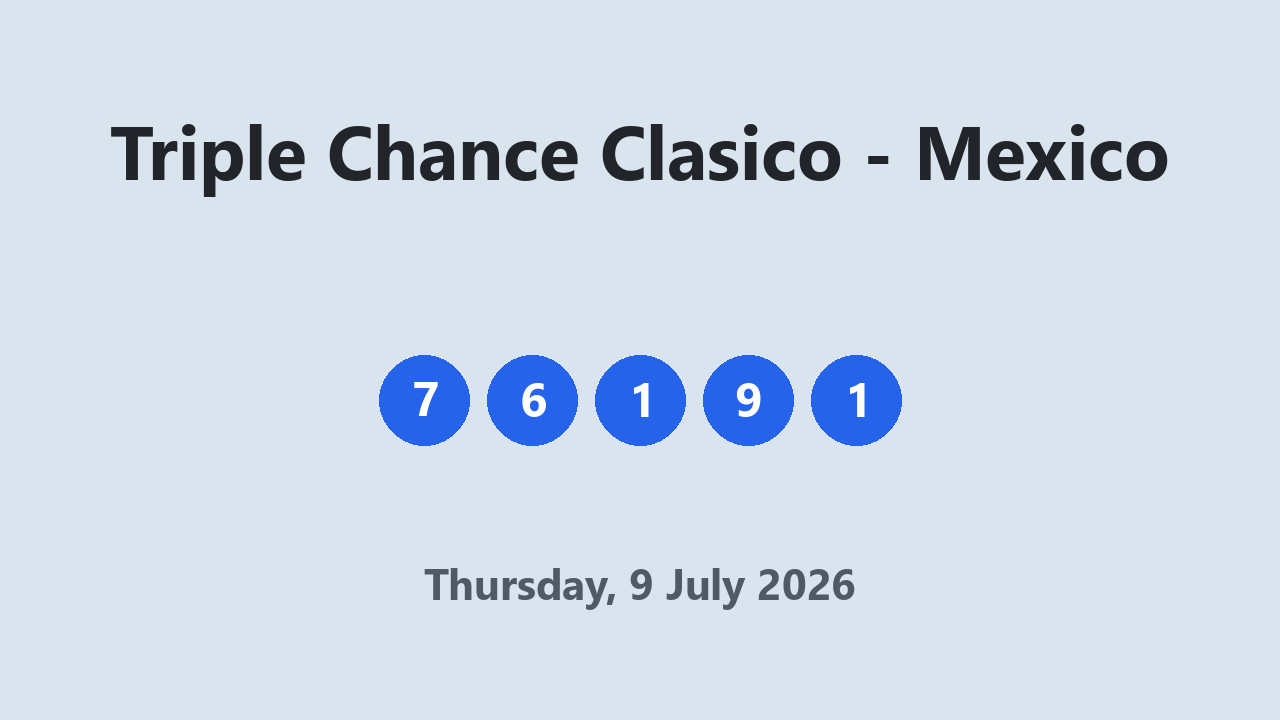 Triple Chance Clasico results 9 July 2026