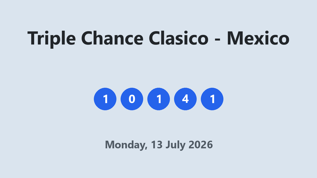 Triple Chance Clasico results 13 July 2026