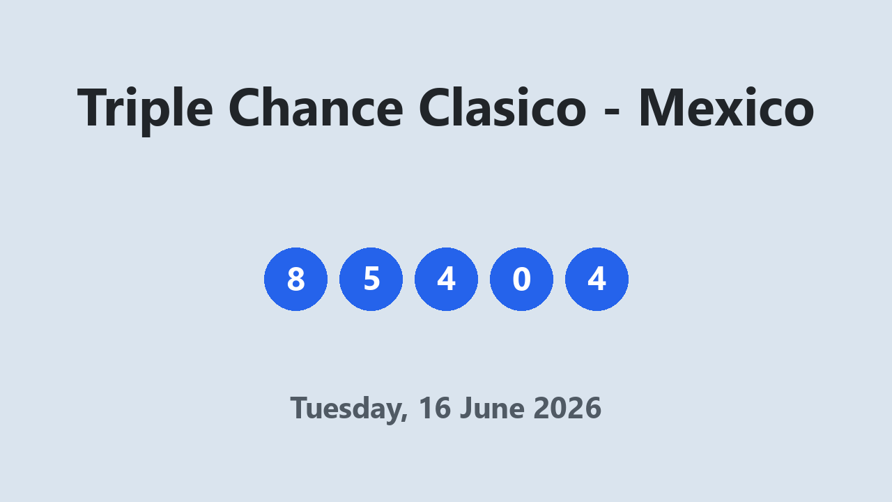 Triple Chance Clasico results 16 June 2026