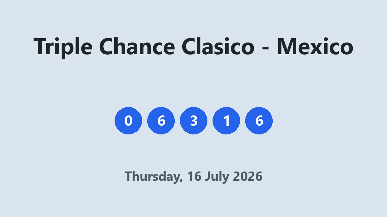 Triple Chance Clasico results 16 July 2026