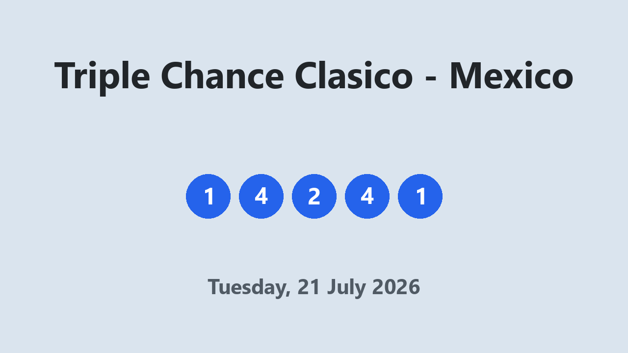 Triple Chance Clasico results 21 July 2026