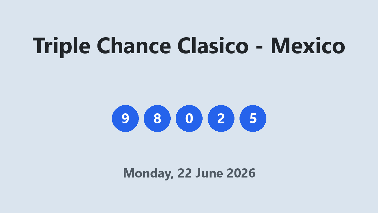 Triple Chance Clasico results 22 June 2026