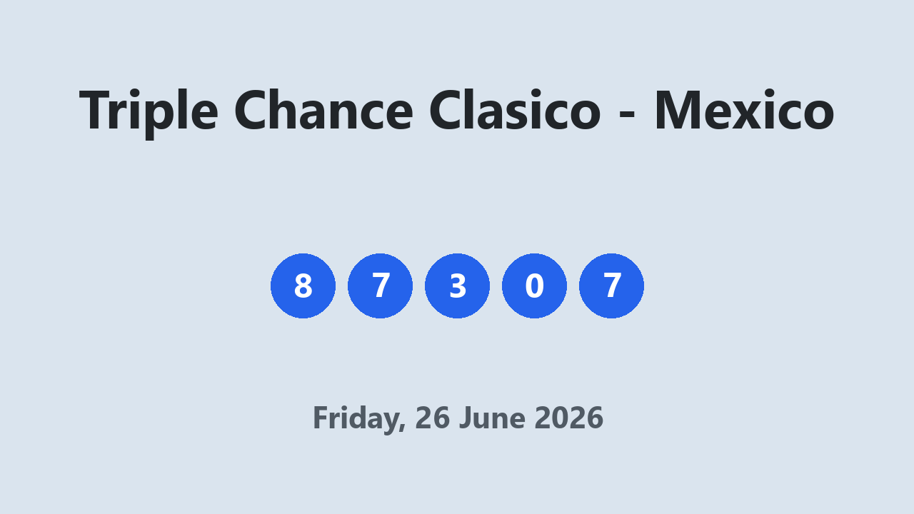 Triple Chance Clasico results 26 June 2026