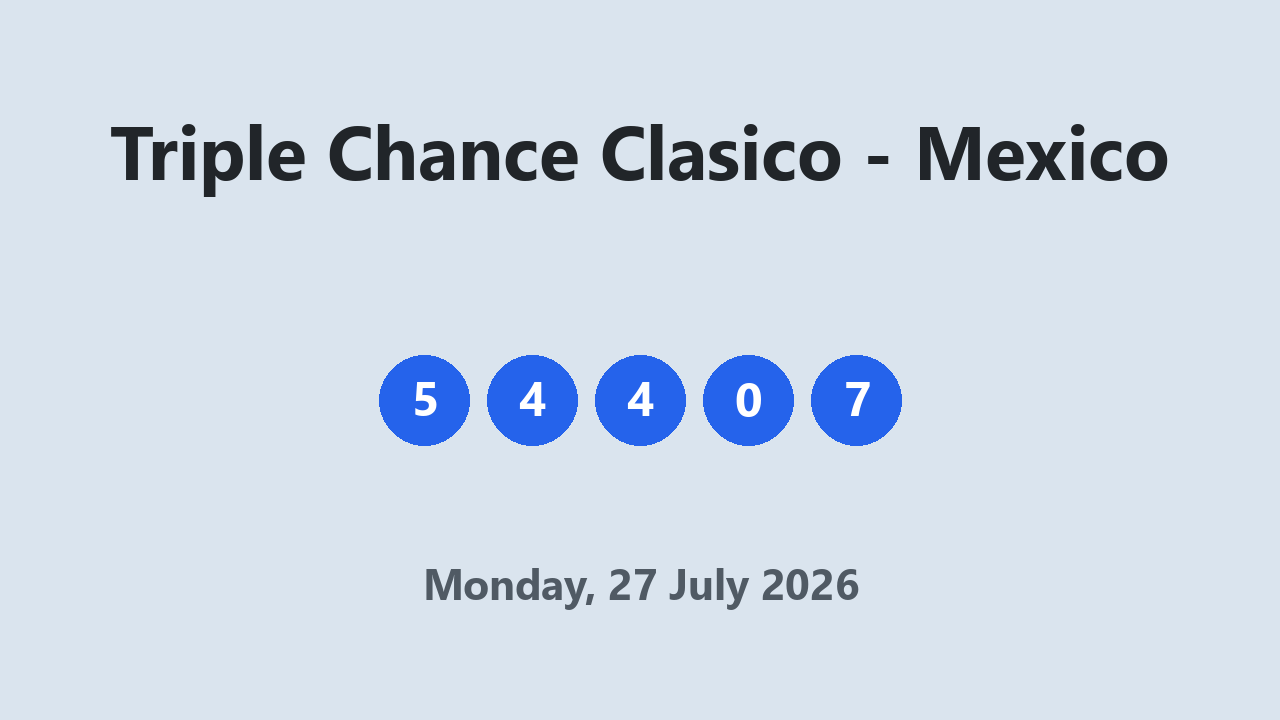 Triple Chance Clasico results 27 July 2026
