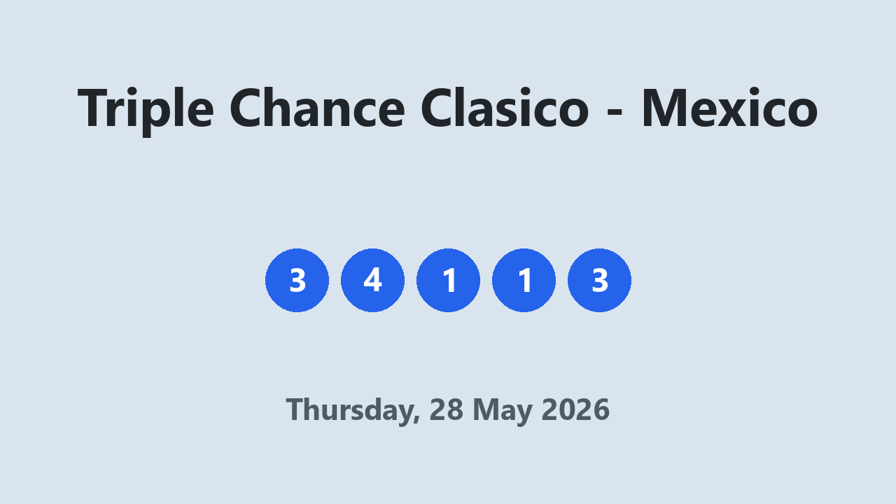 Triple Chance Clasico results 28 May 2026