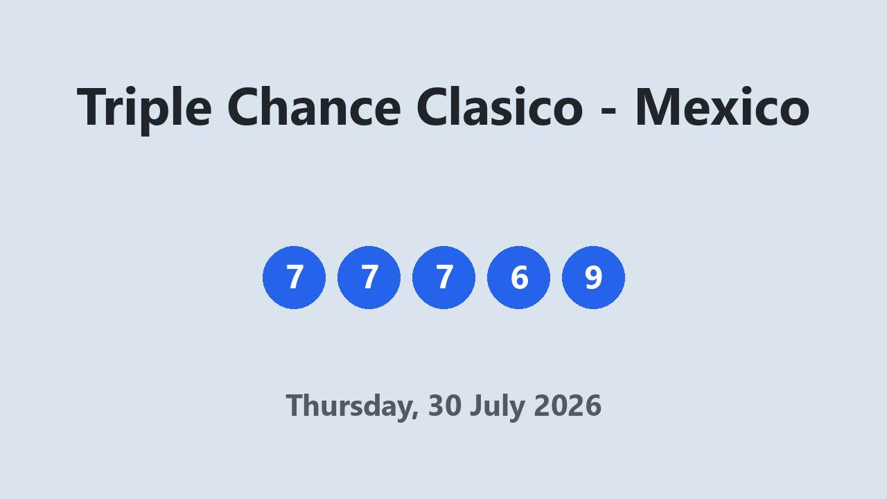 Triple Chance Clasico results 30 July 2026