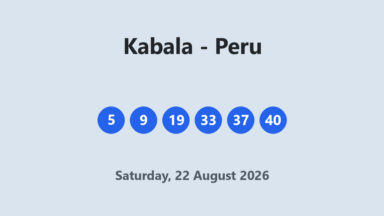 Kabala results 22 August 2026