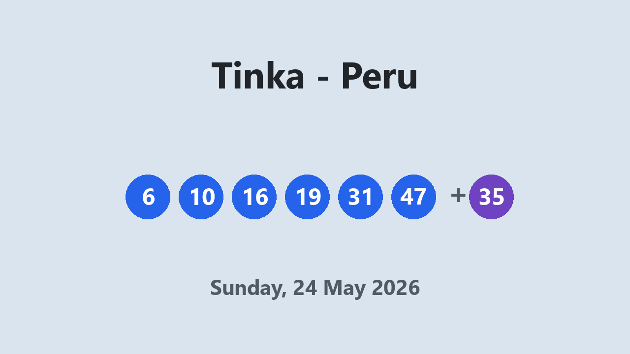 Tinka results 24 May 2026