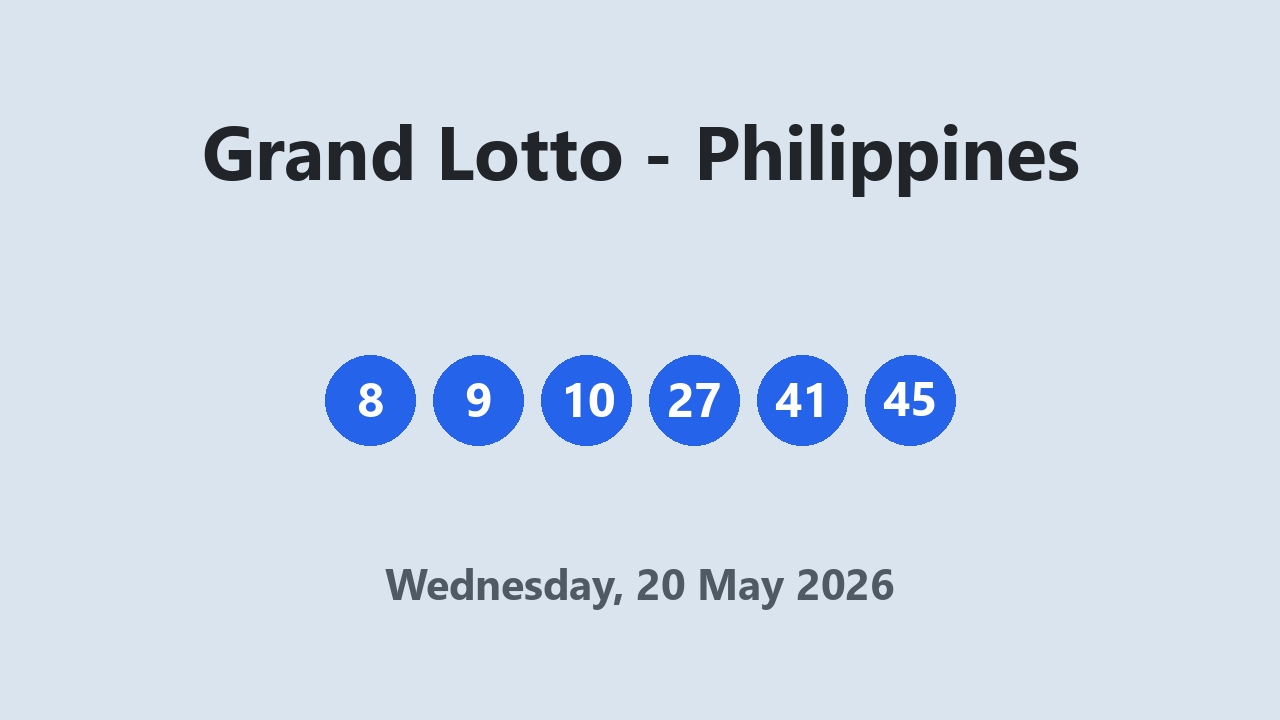 Grand Lotto results 20 May 2026