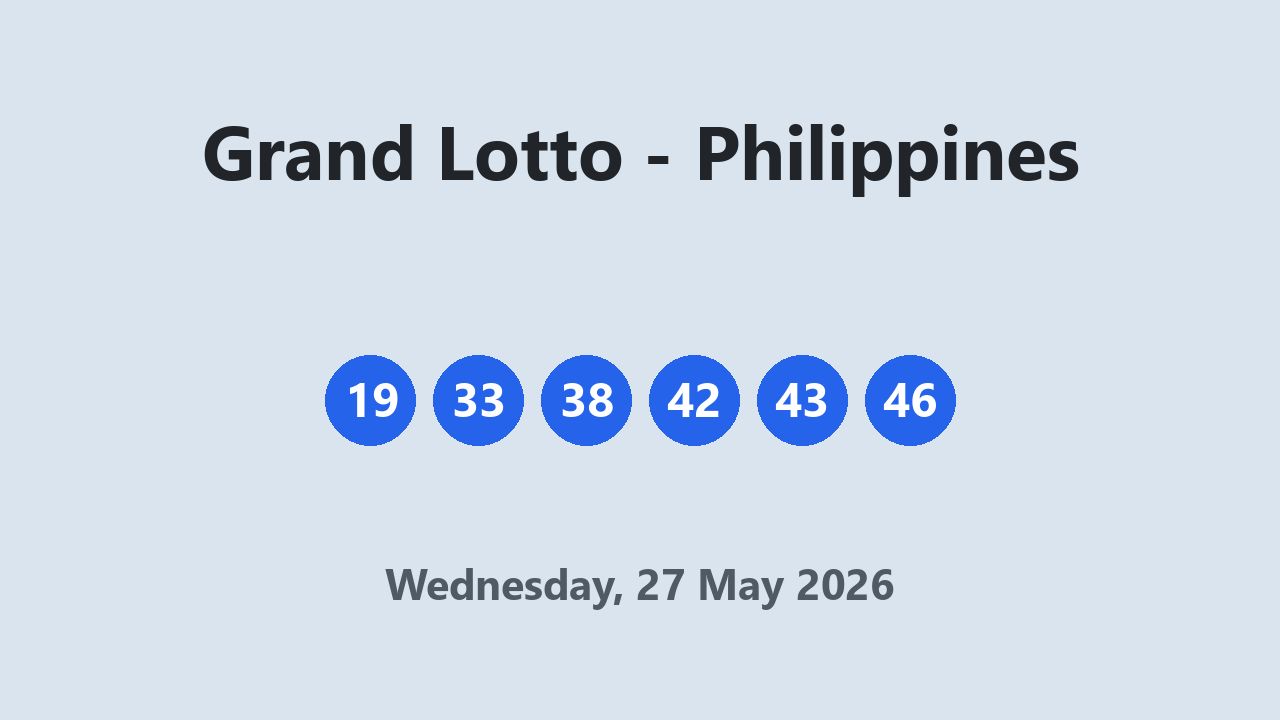 Grand Lotto results 27 May 2026