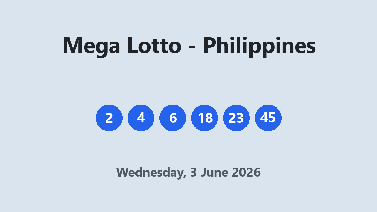 Mega Lotto results 3 June 2026