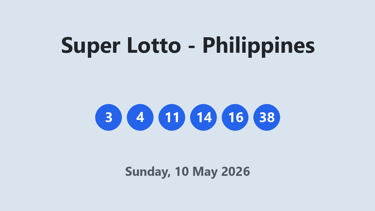 Super Lotto results 10 May 2026