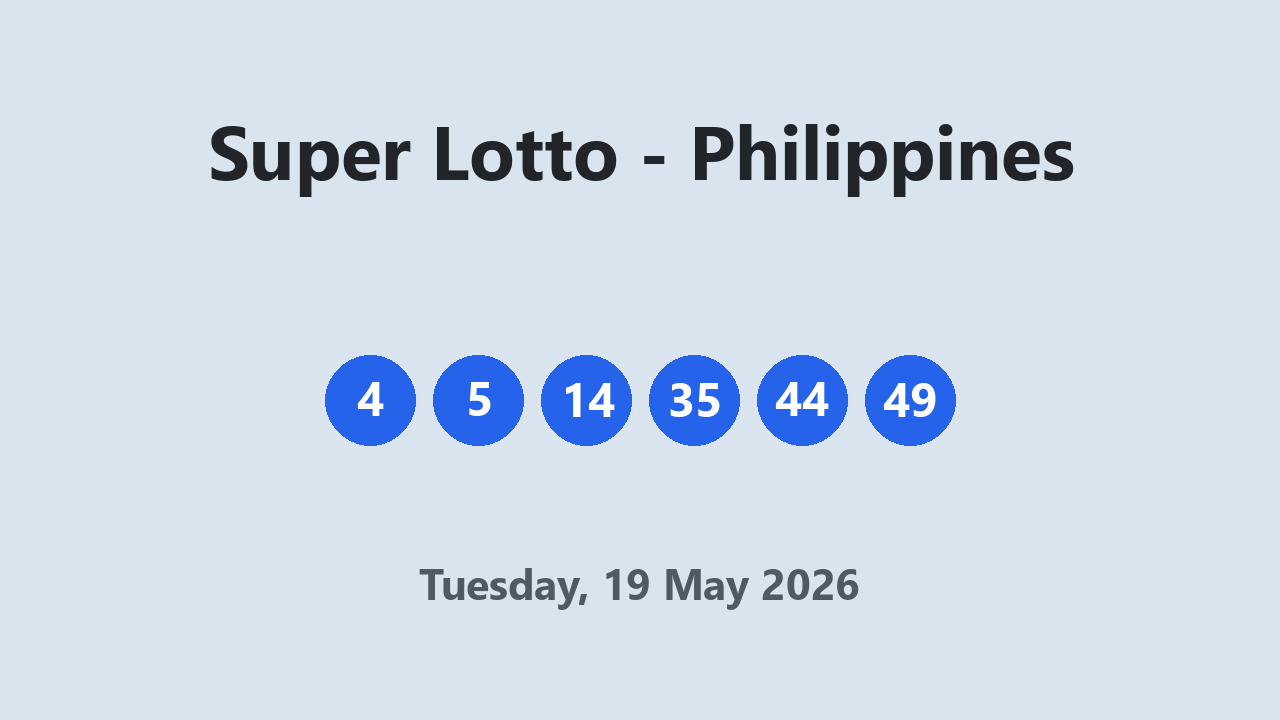 Super Lotto results 19 May 2026