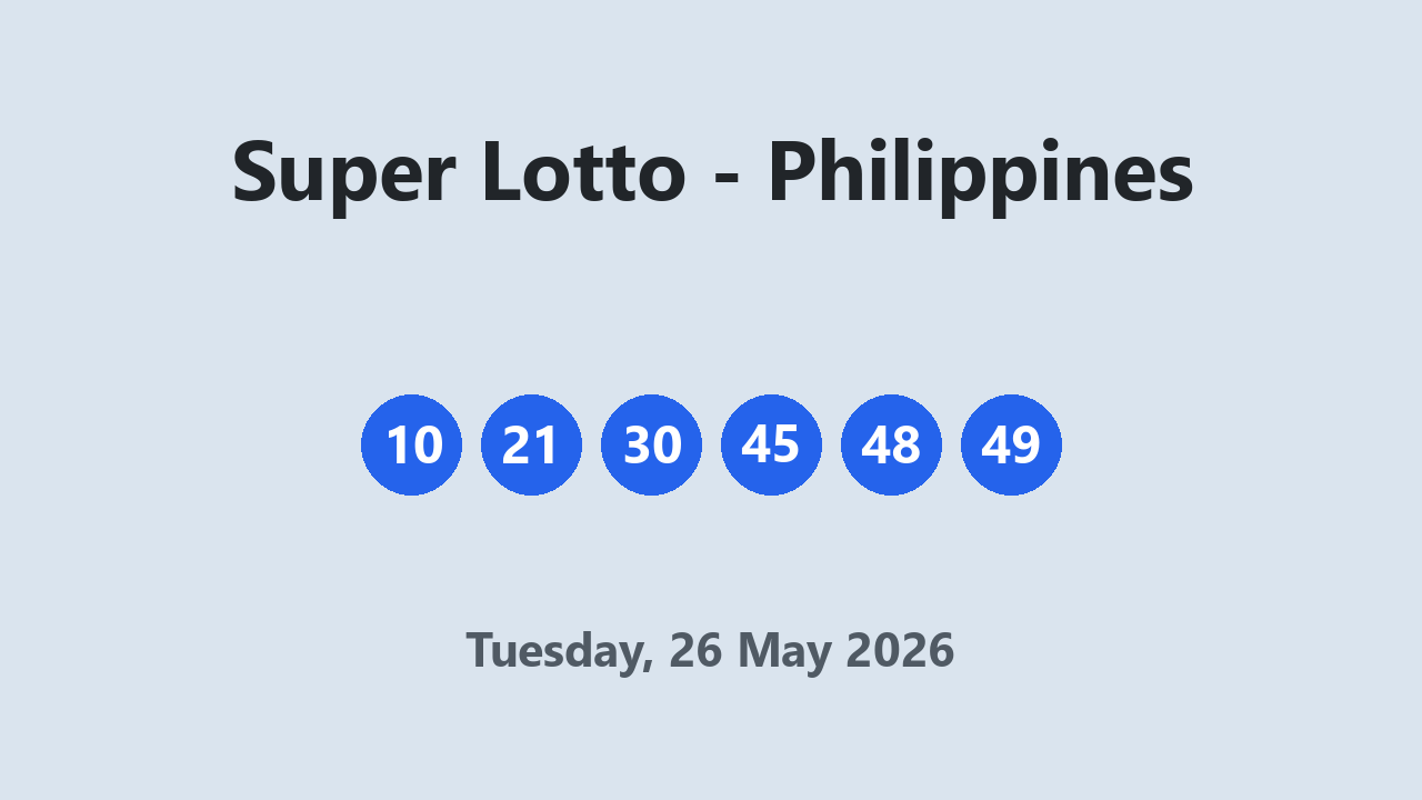 Super Lotto results 26 May 2026