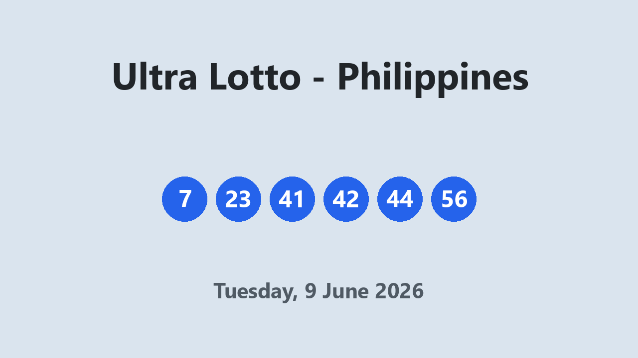 Ultra Lotto results 9 June 2026