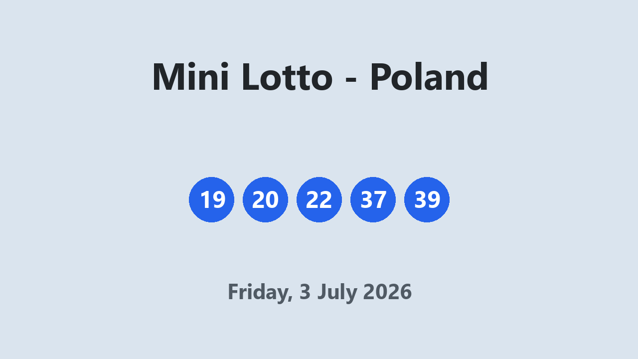Mini Lotto results 3 July 2026
