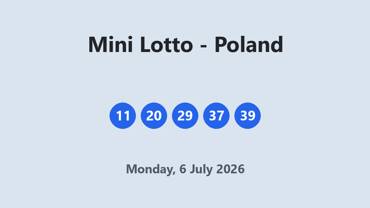 Mini Lotto results 6 July 2026