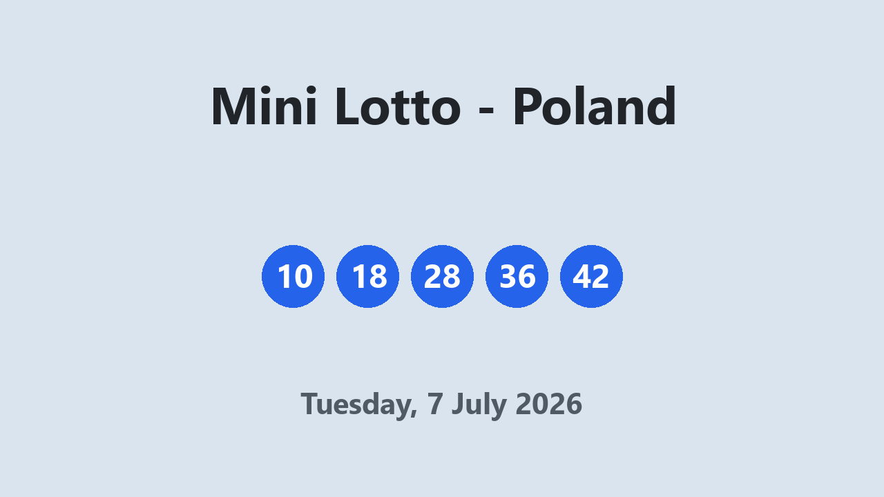 Mini Lotto results 7 July 2026