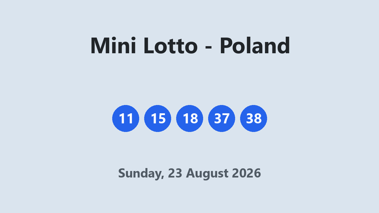 Mini Lotto results 23 August 2026