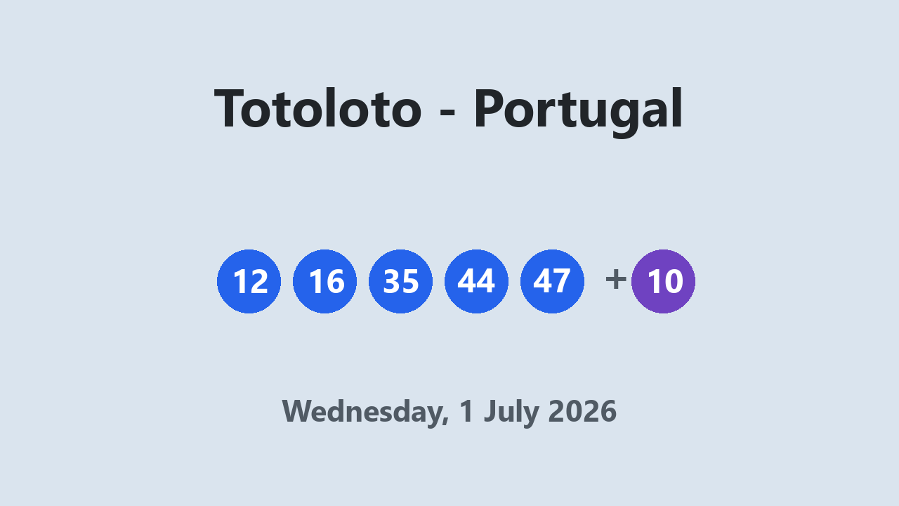 Totoloto results 1 July 2026