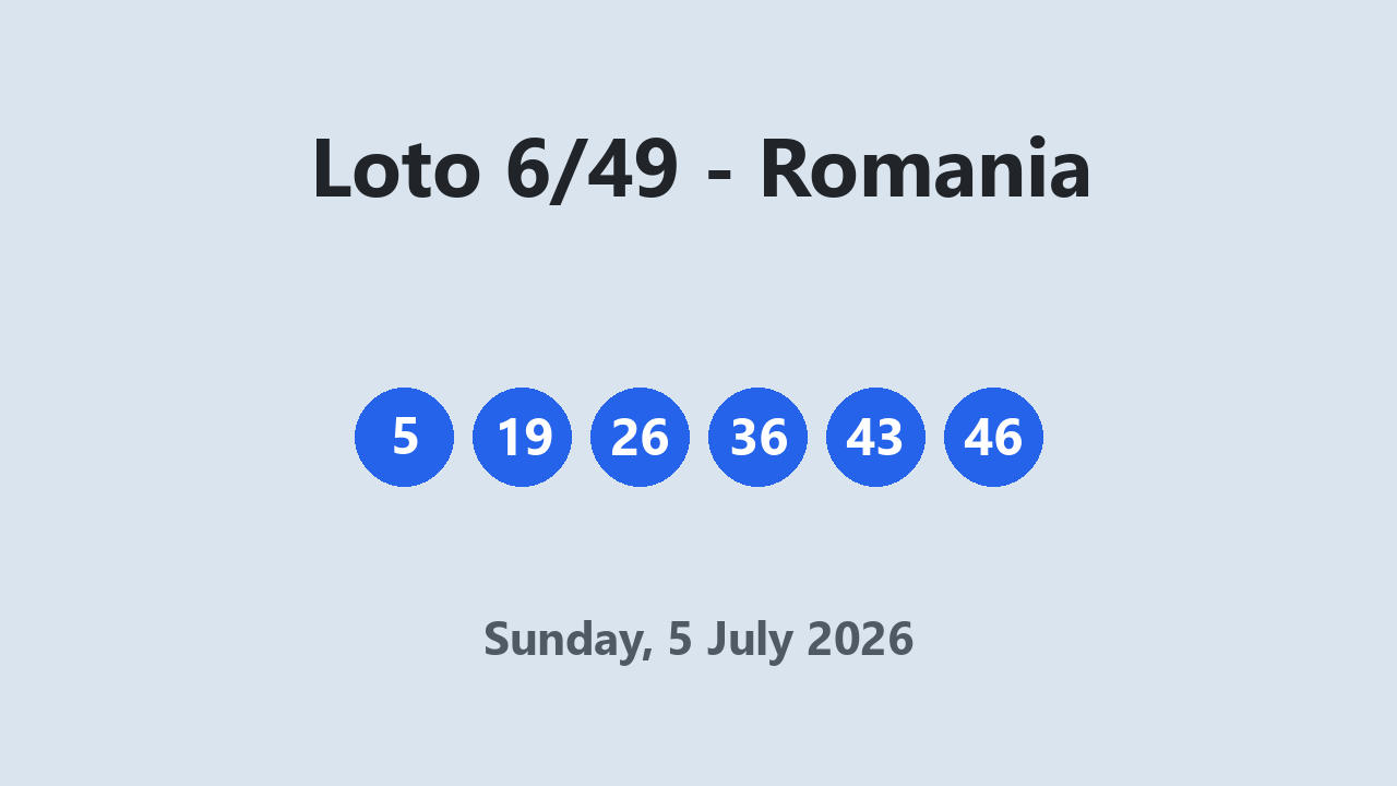 Loto 6/49 results 5 July 2026