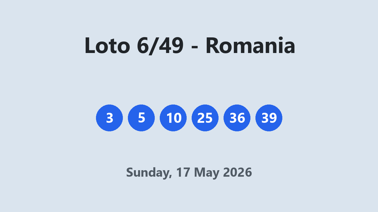 Loto 6/49 results 17 May 2026