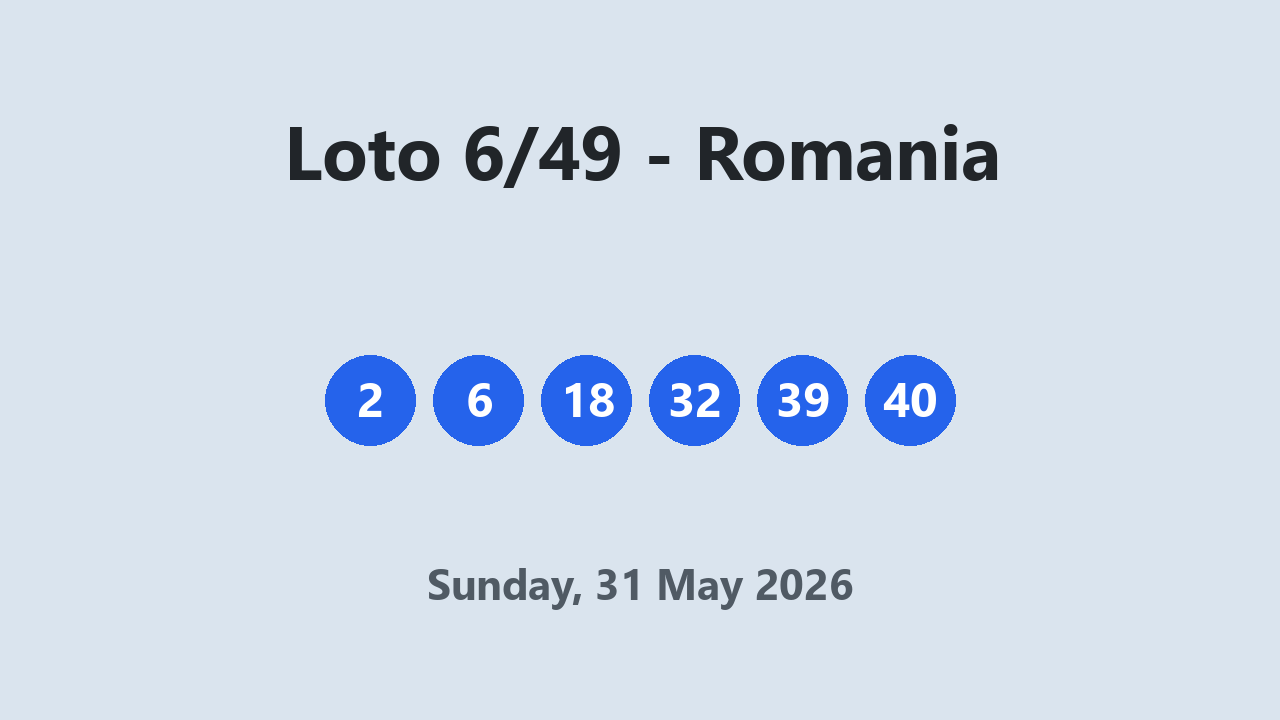 Loto 6/49 results 31 May 2026