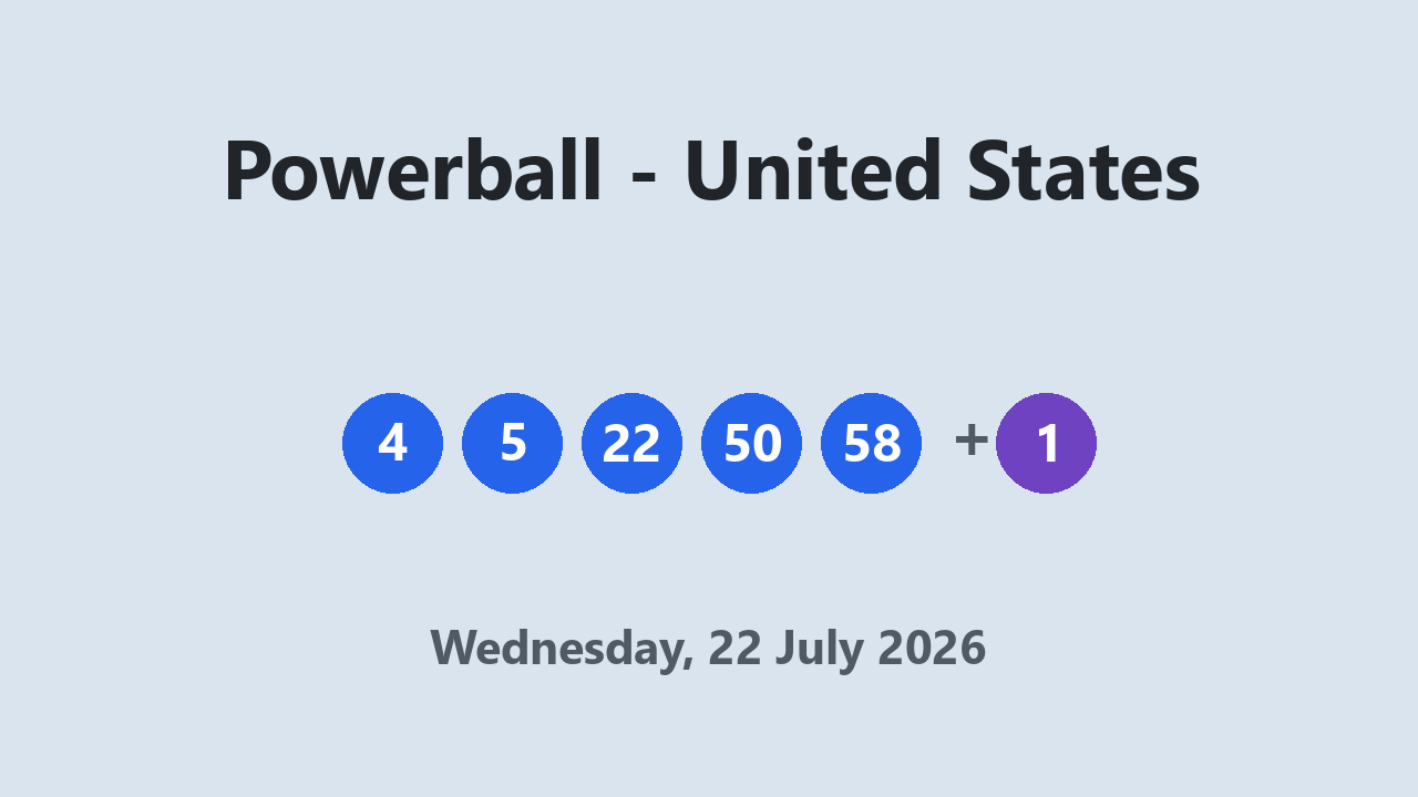 Powerball results 22 July 2026